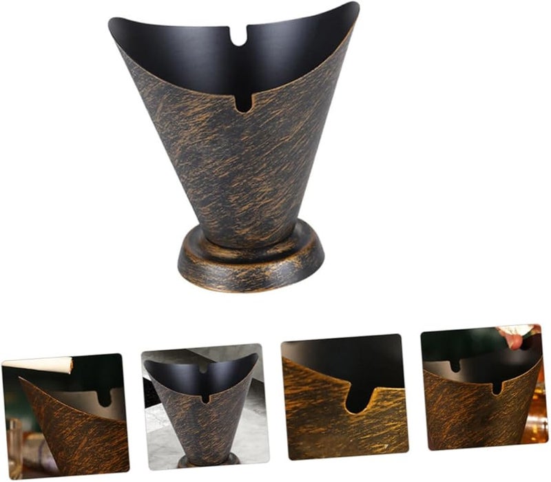 Polished Iron Retro Ashtray Small Smoke Container For Home Office Living Room Decoration - Image 4